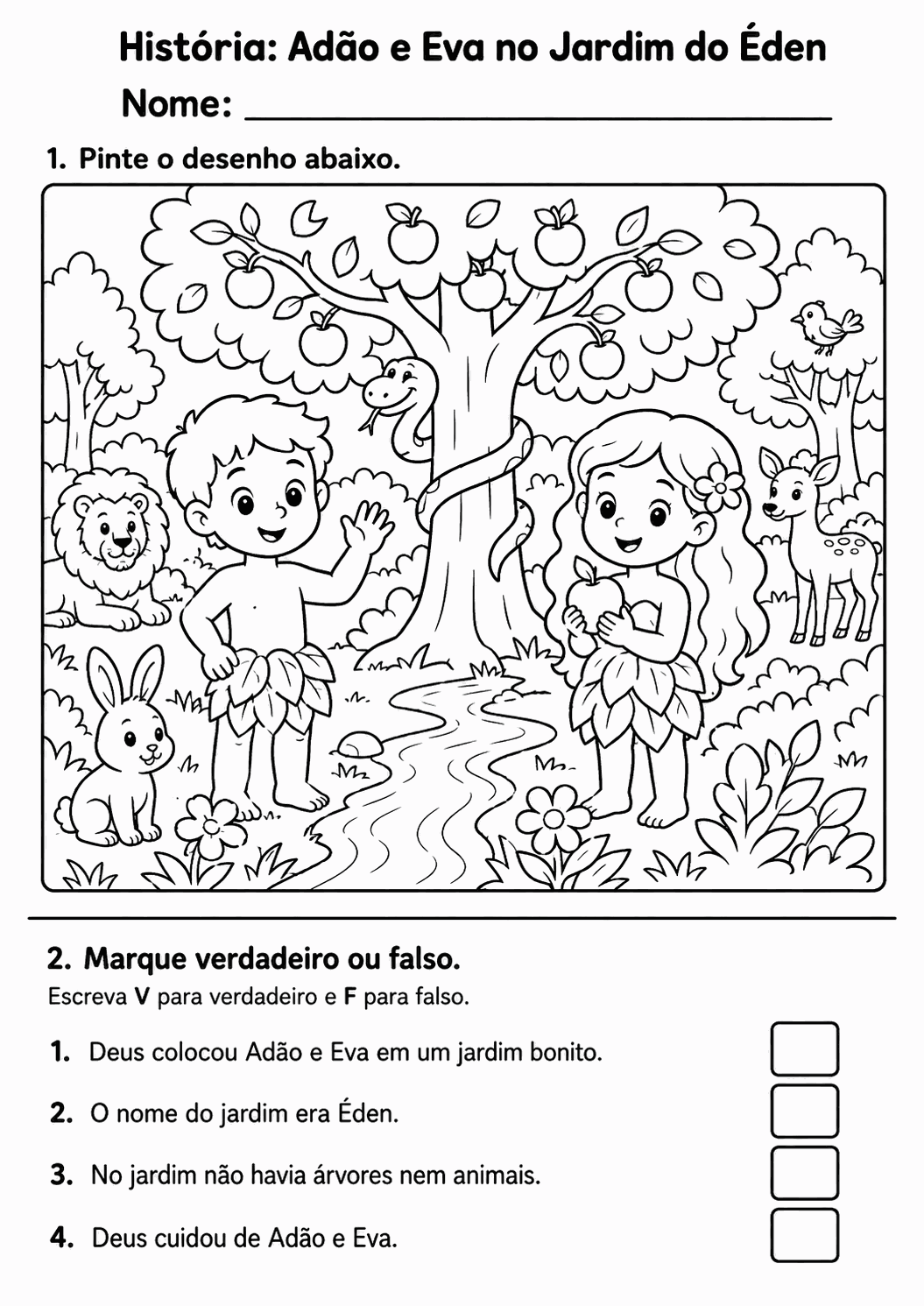 Exemplo de atividade bíblica infantil 2